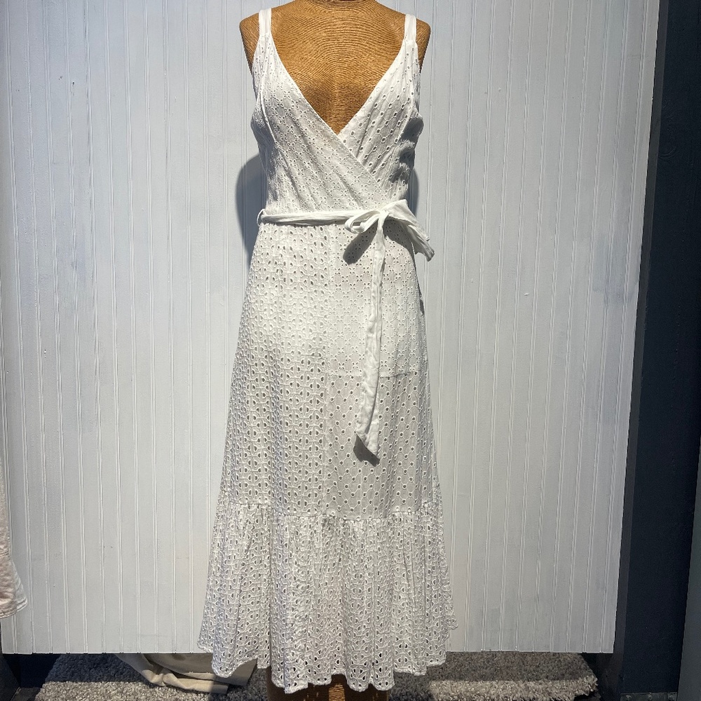 Cotillard White Eyelet Dress